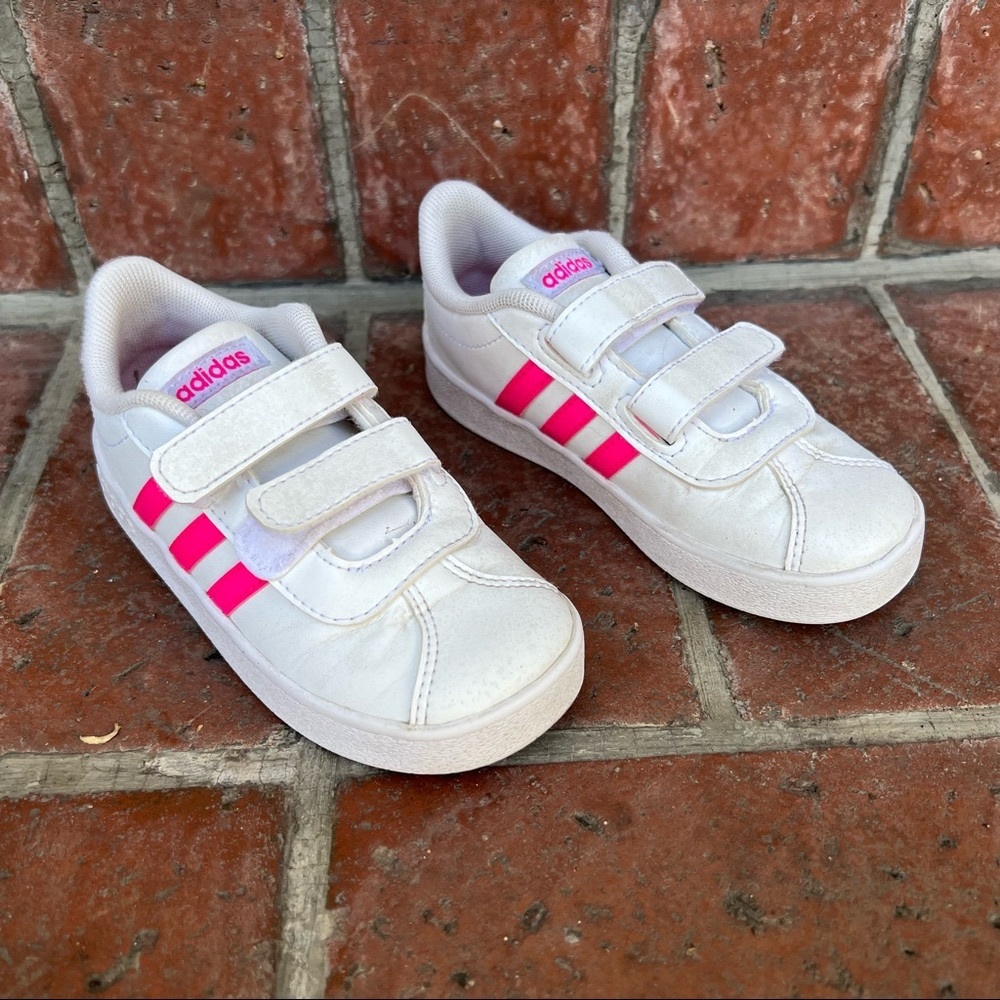 Toddler pink and white Adidas with Velcro closure - sz 9